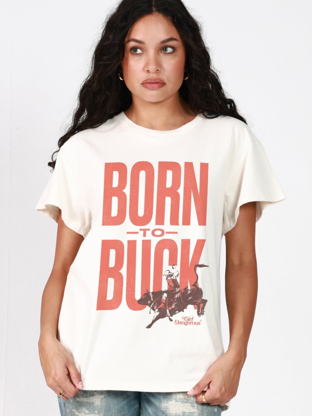 Girl Dangerous Born to Buck Natural Vintage Tee Size Extra Large